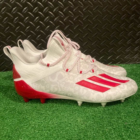 Adidas Adizero Reign Young King Red Floral Football Cleats FU6708‎ Mens Size - Picture 1 of 4